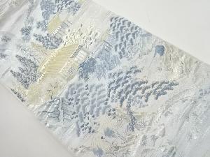 アンティーク　田舎風景模様織り出し袋帯（材料）